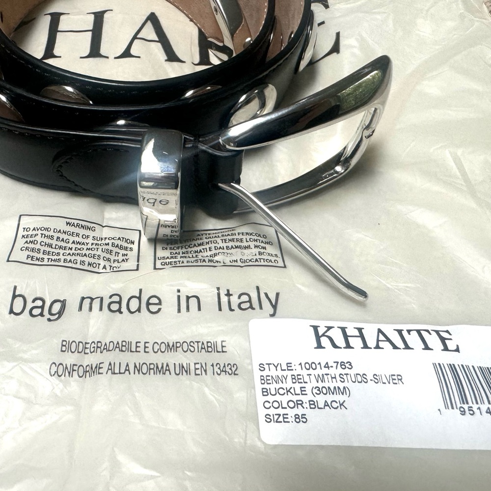 KHAITE Stud-detailed buckled belt - Picture 4 of 5